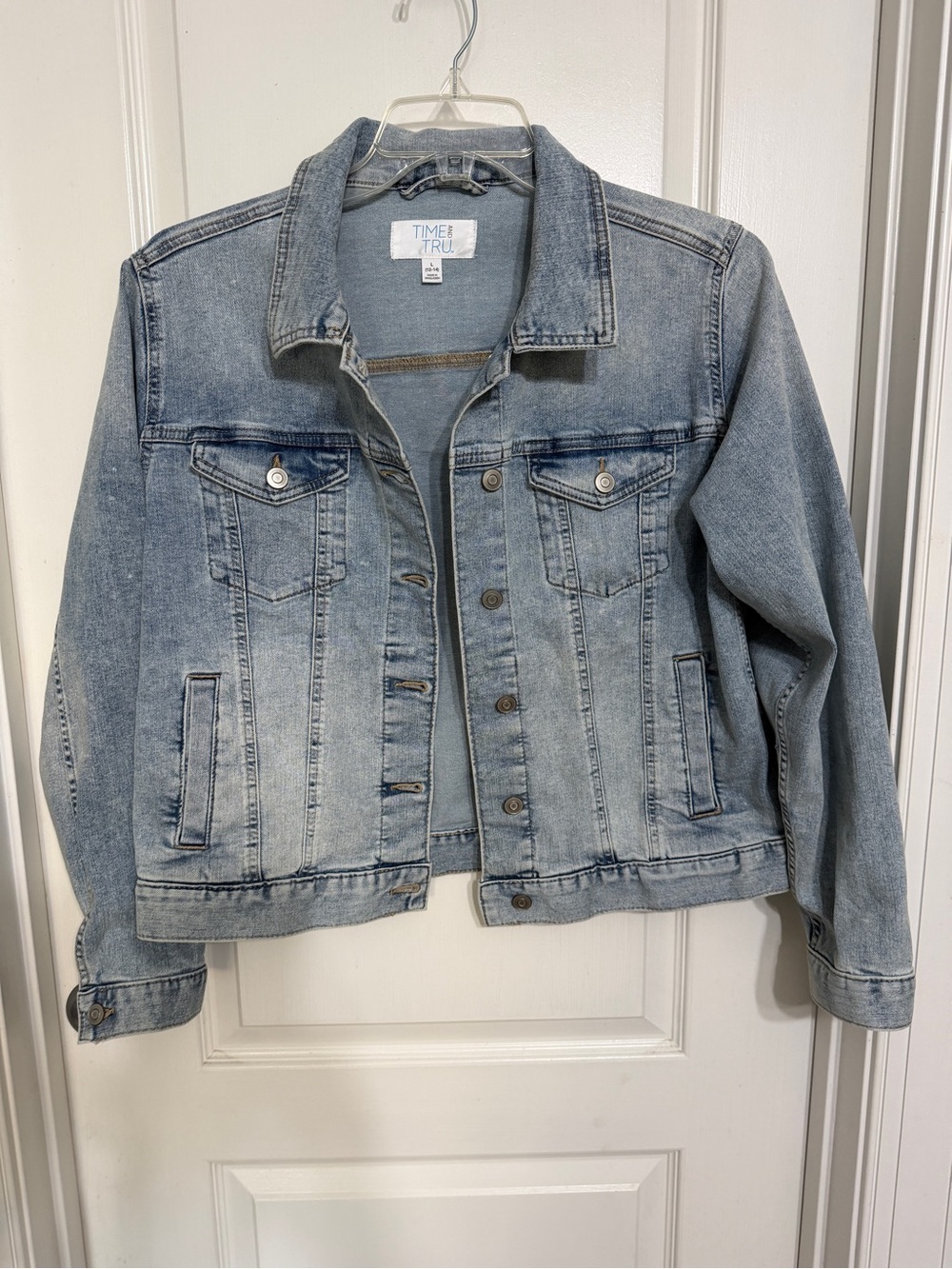 Time and Tru Light Wash Denim Jacket - Light Blue